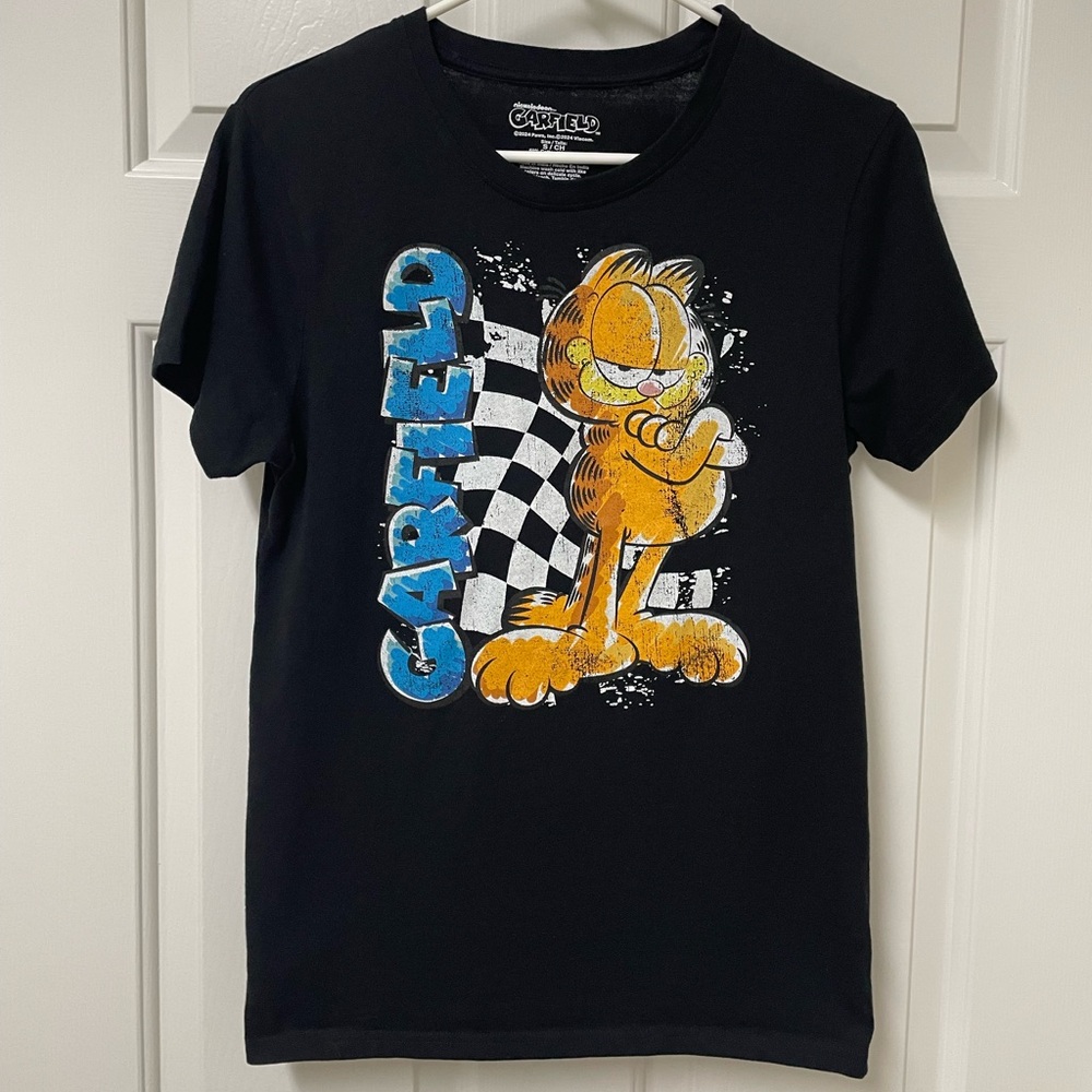 Garfield Graphic Black Short Sleeve Tee Size Small
